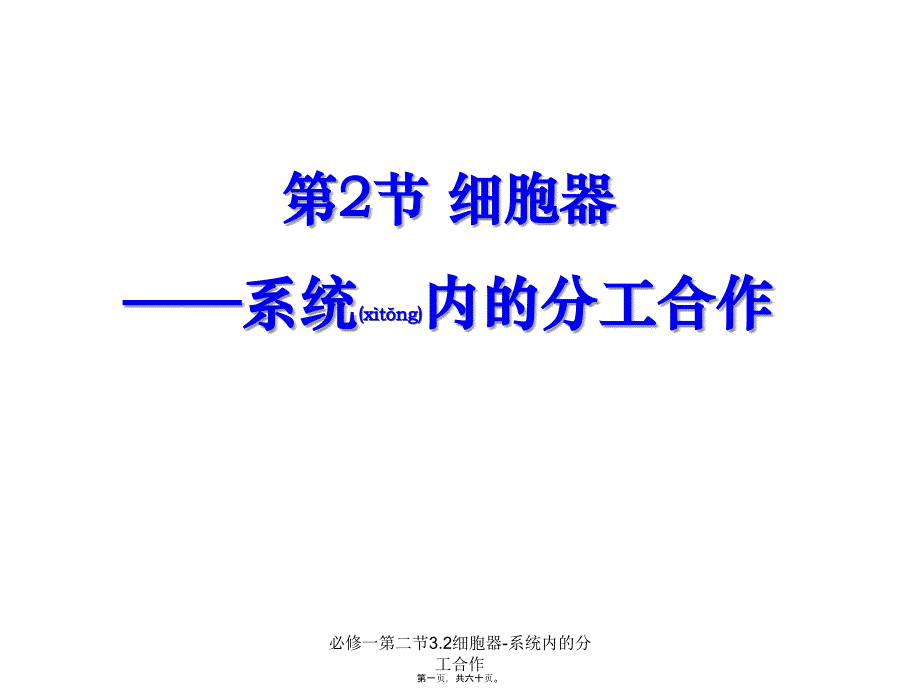 必修一第二节3.2细胞器系统内的分工合作课件_第1页