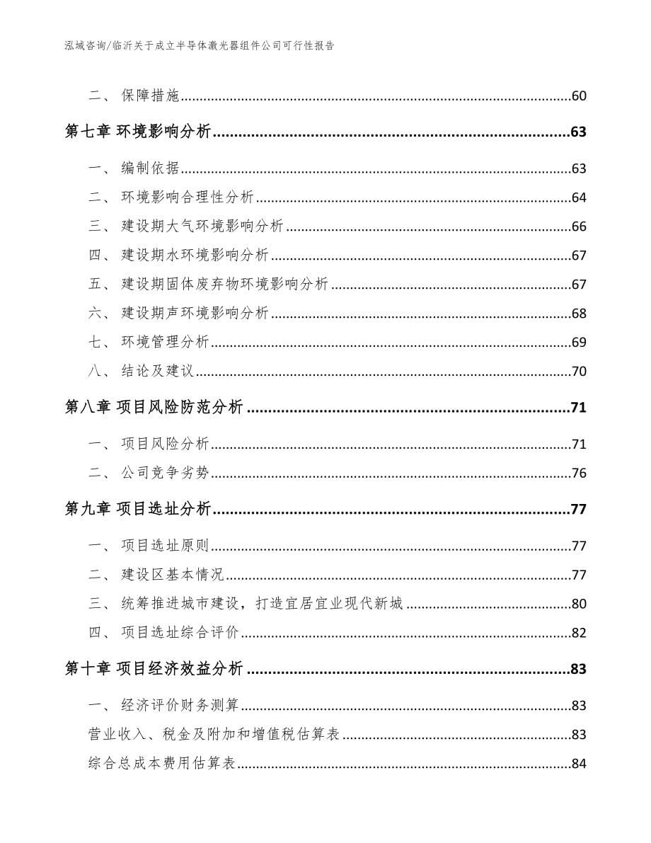 临沂关于成立半导体激光器组件公司可行性报告（模板范本）_第5页