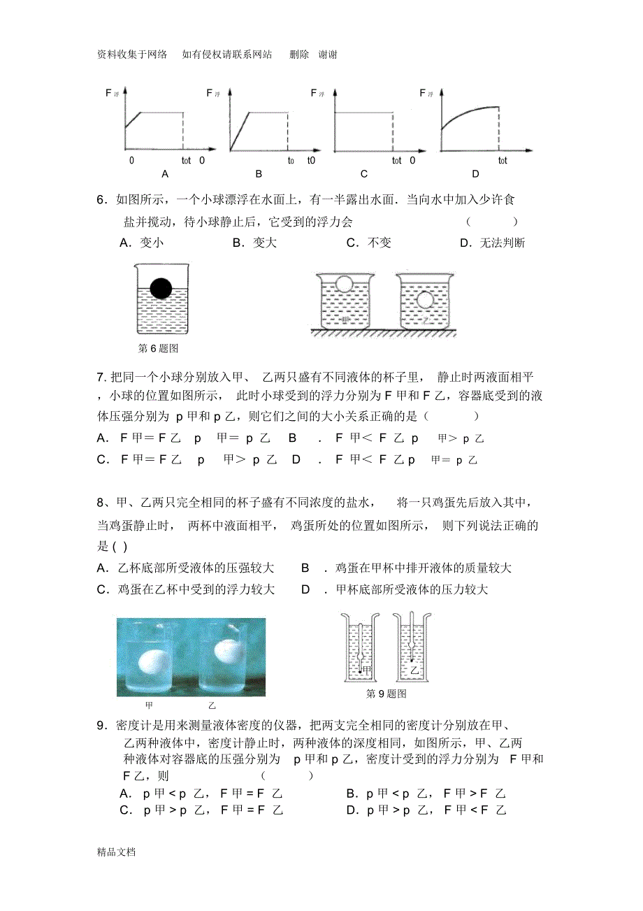 浮力专题复习讲义(修)_第2页