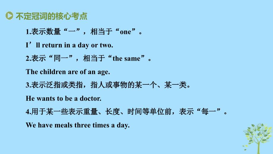 （江苏专用）2020版高考英语新增分大一轮复习 语法专题全辑 专题十三 冠词课件 牛津译林版_第4页