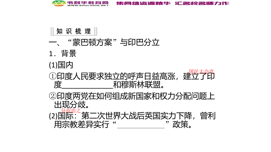 新突破同步人教版高中历史选修三课件：55南亚次大陆的冲突_第2页