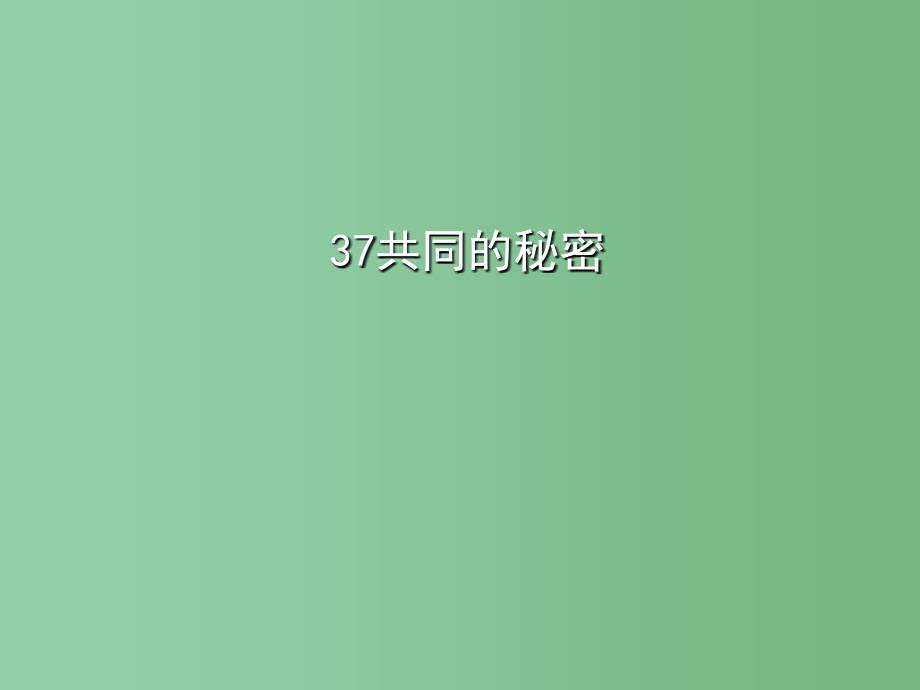 四年级语文下册 第8单元 37《共同的秘密》课件4 沪教版_第1页