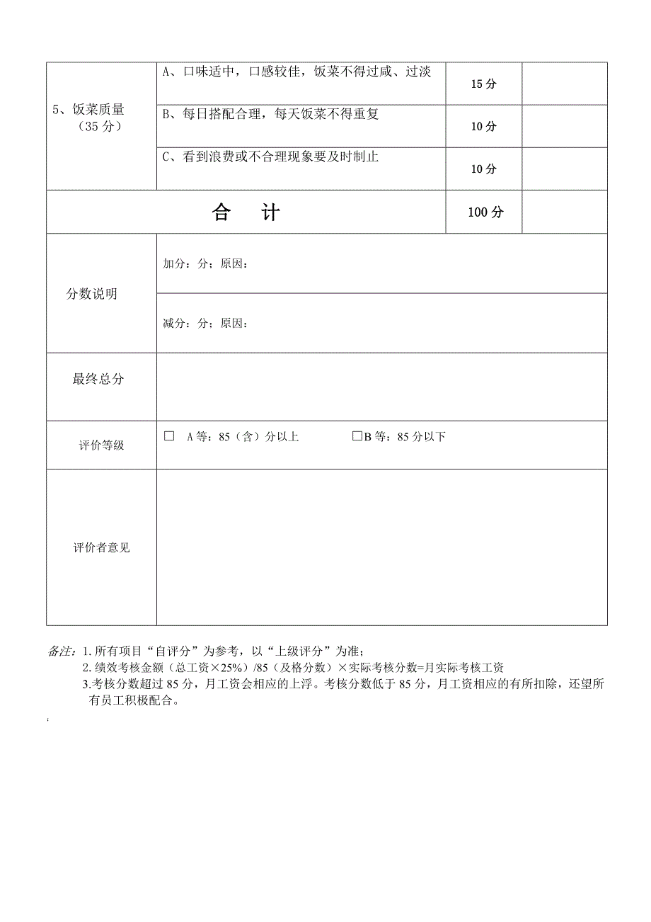 后厨员工绩效考核表最新文档_第3页