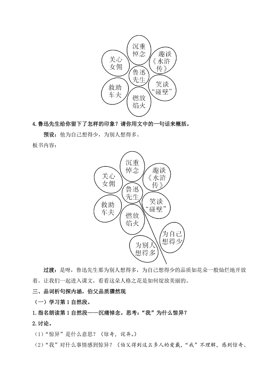 部编版六年级语文上册《26我的伯父鲁迅先生》优秀备课教案_第4页