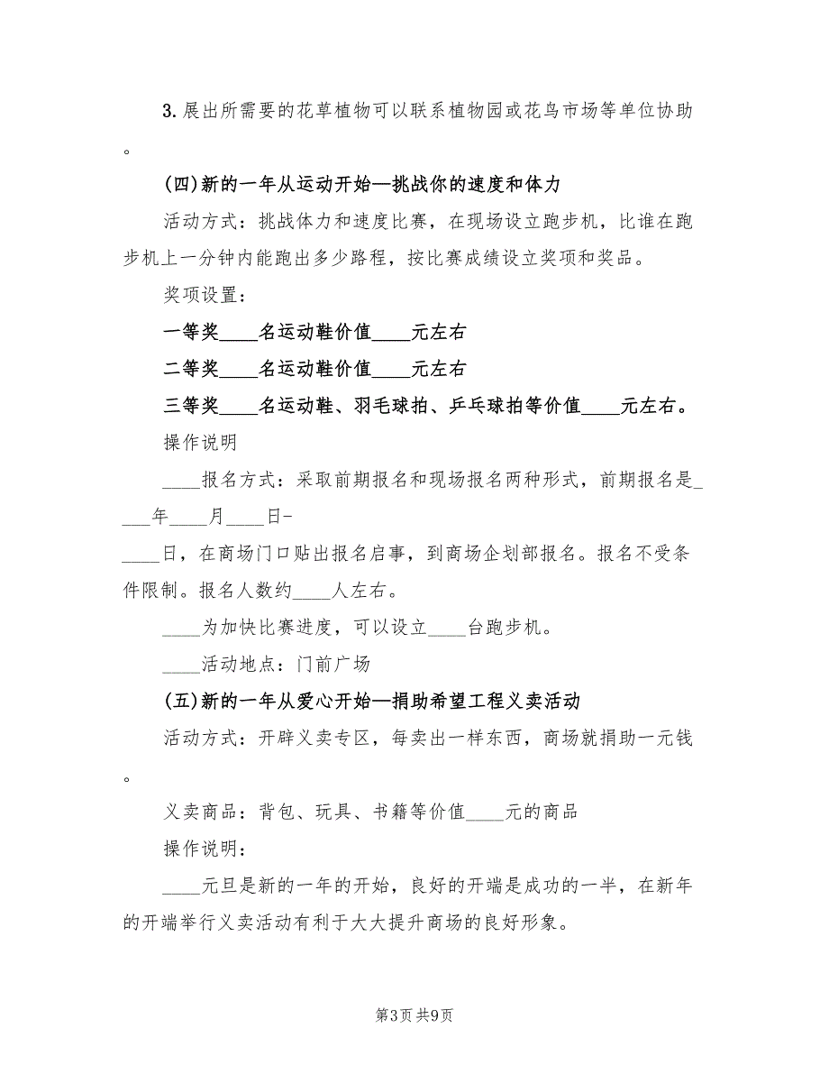 吸引顾客的元旦促销策划方案模板（二篇）_第3页