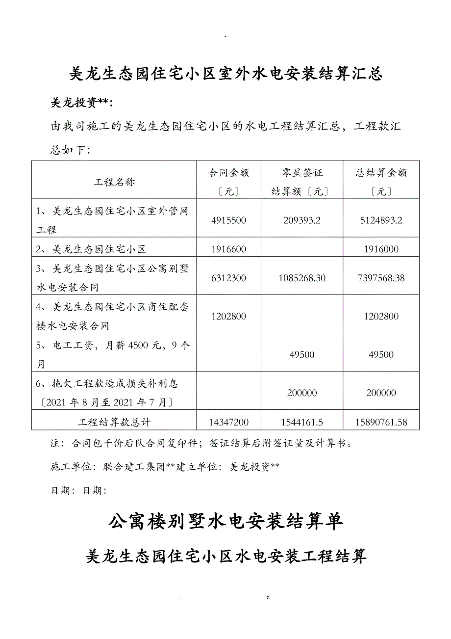 工程结算总表_第4页