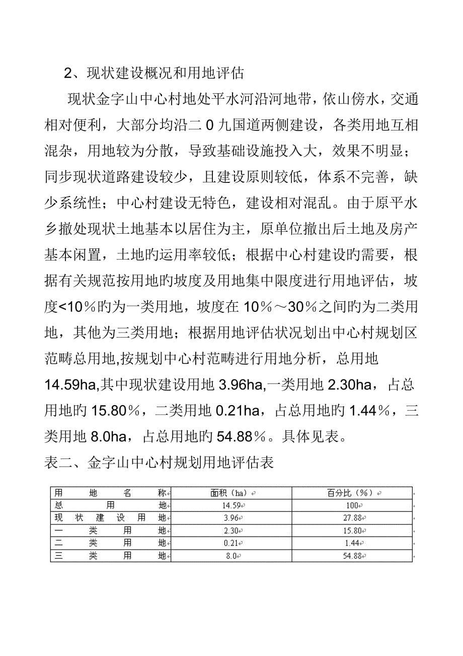 兴山县古夫镇金字山中心村建设重点规划专项说明书_第5页