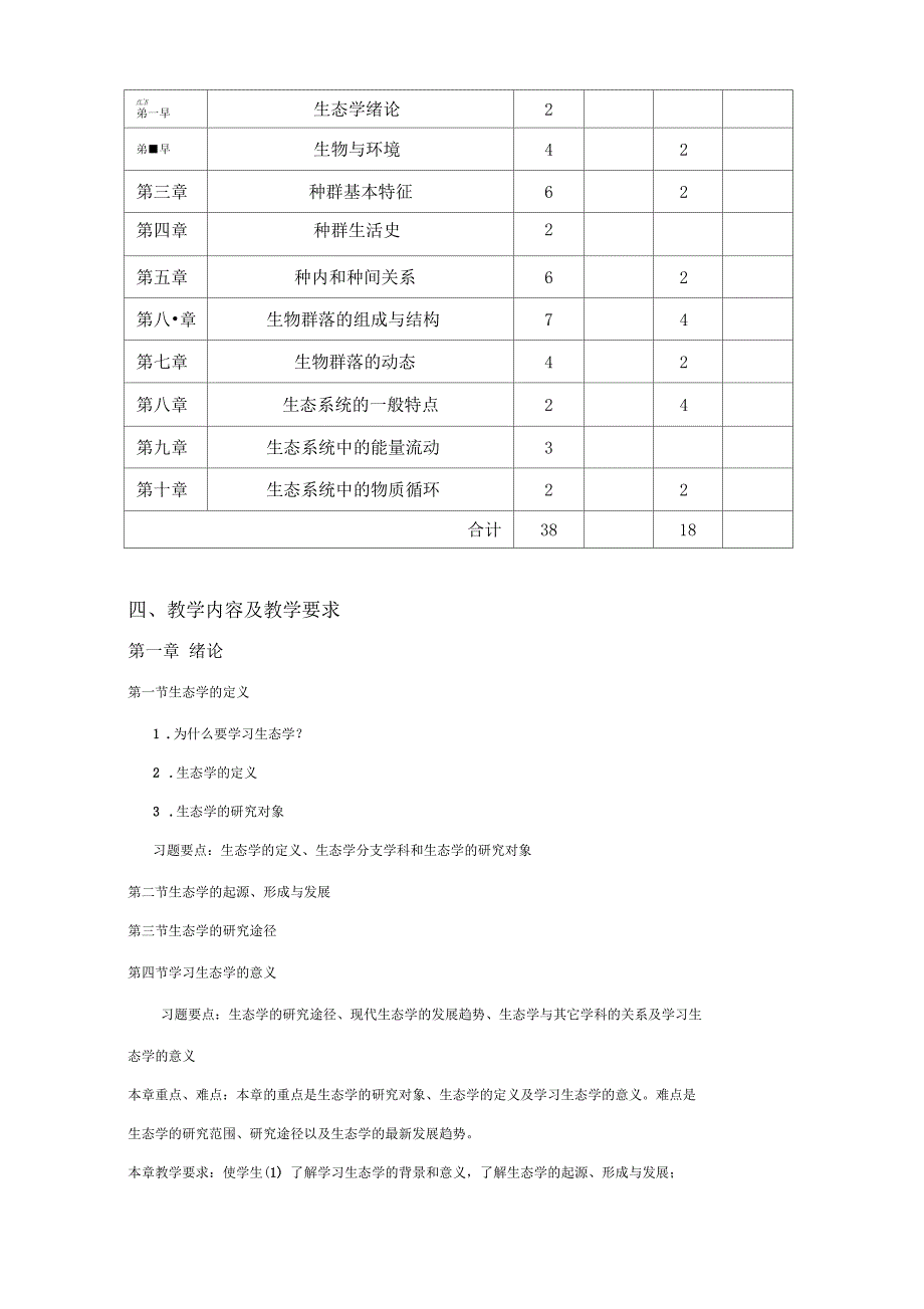 普通生态学教学大纲_第2页