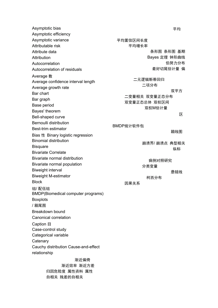 常用统计学英文名词_第2页