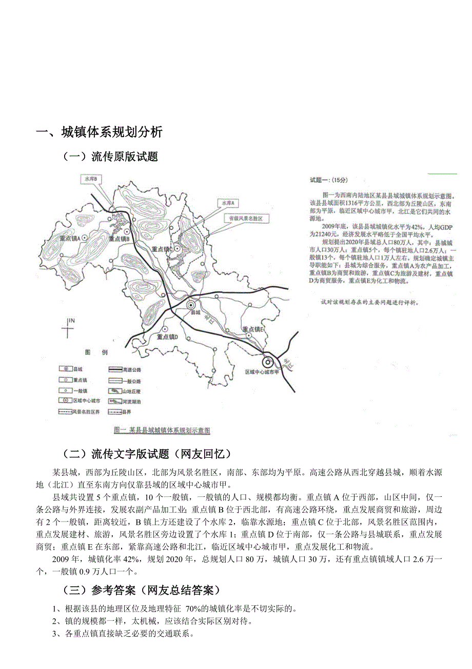 注册规划师执业资格考试——城市规划实务真题及参考答案_第1页