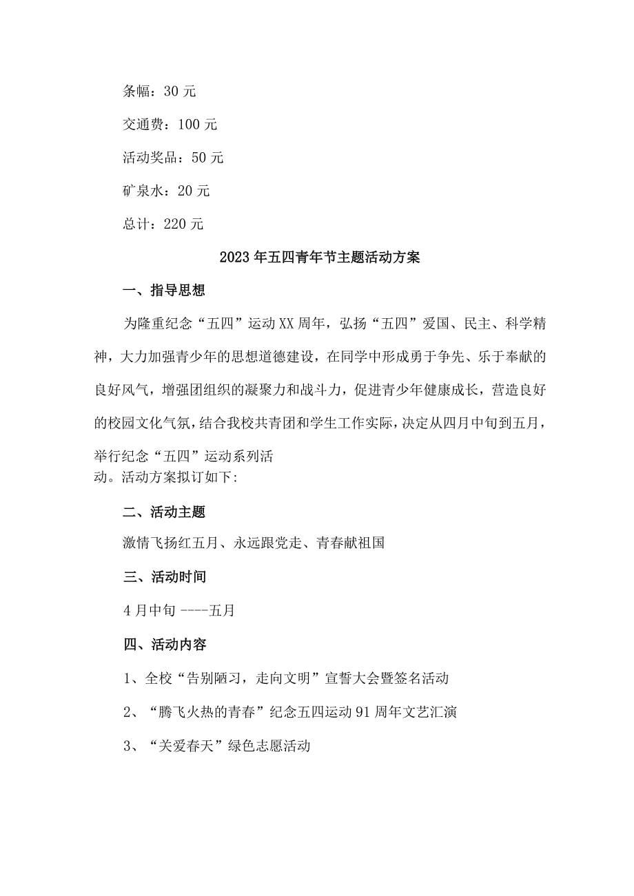 国企单位开展2023年54青年节活动主题工作方案 （6份）_第5页