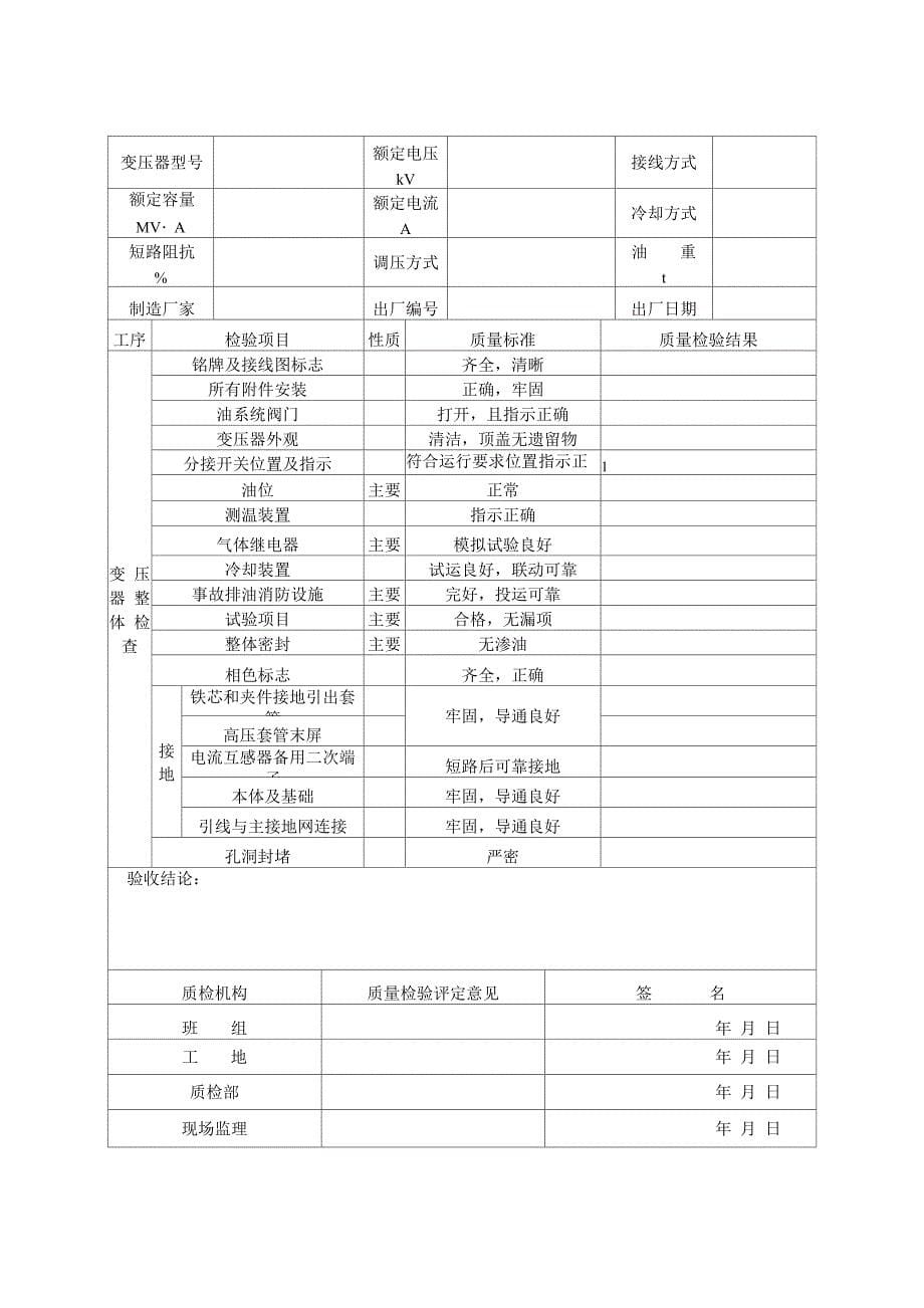 变电站电气安装验收表格_第5页