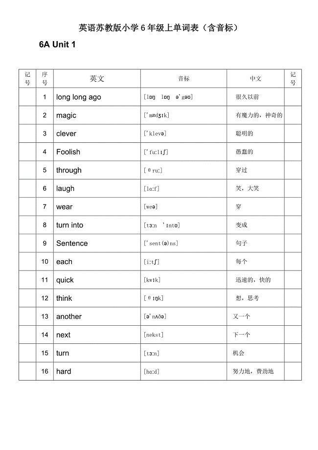 苏教版六年级上册英语单词2018最新版.doc