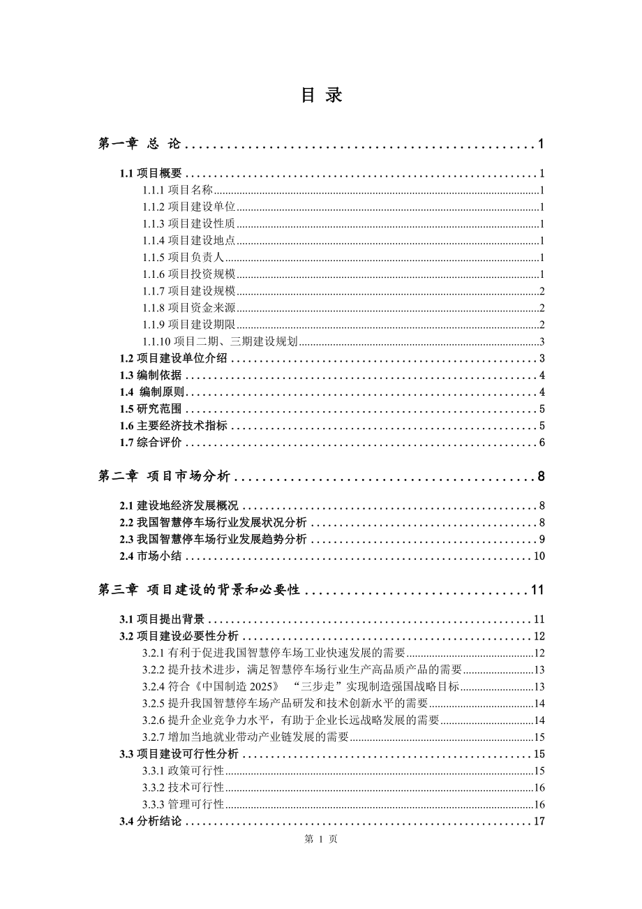 智慧停车场建设项目可行性研究报告_第2页