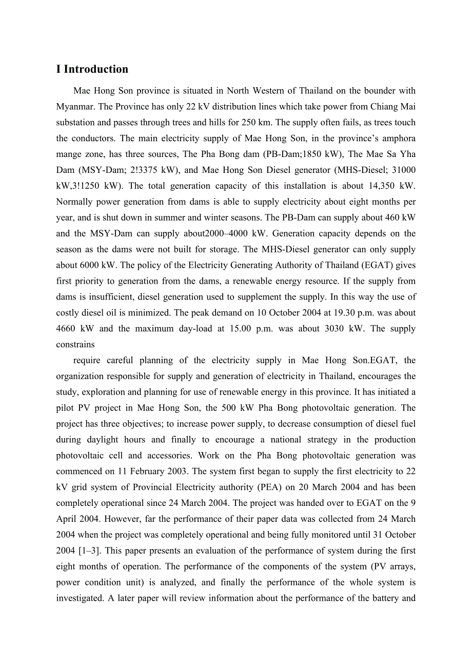 Performanceofa500kWPgridconnectedphotovoltaicsystematMaeHongSonProvinceThailand英语论文_第3页