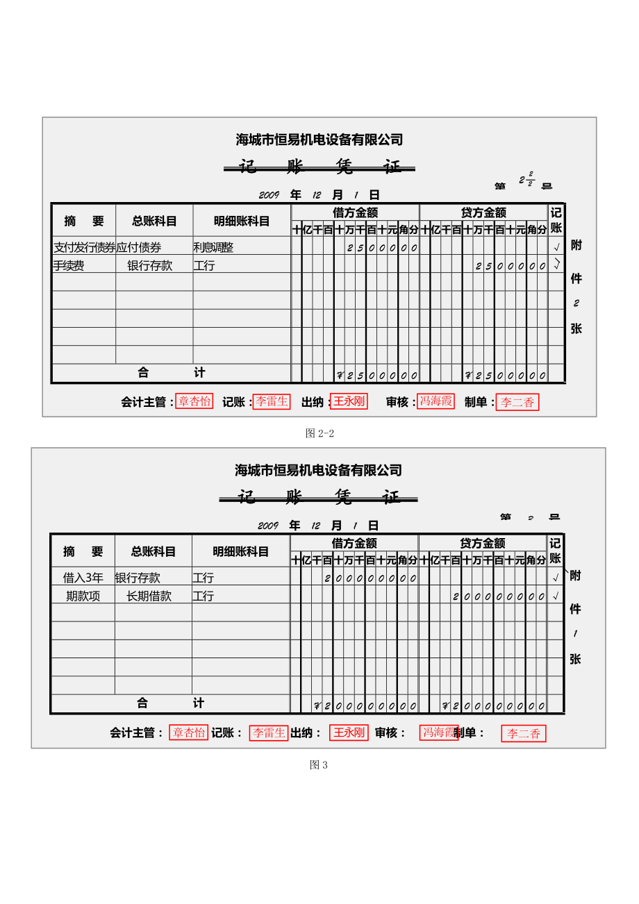 吕学典中级财务会计实训教程凭证参考答案_第2页