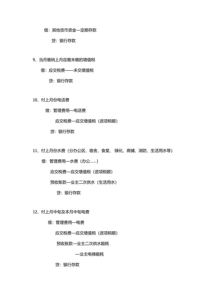 物业管理行业账务处理及会计分录大全_第3页