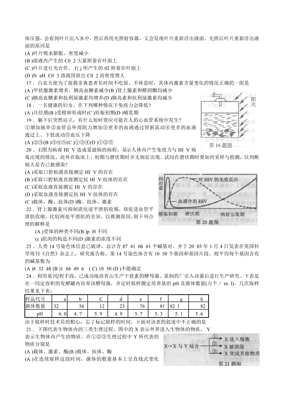 全国第四届高中生物学联赛预赛_第3页