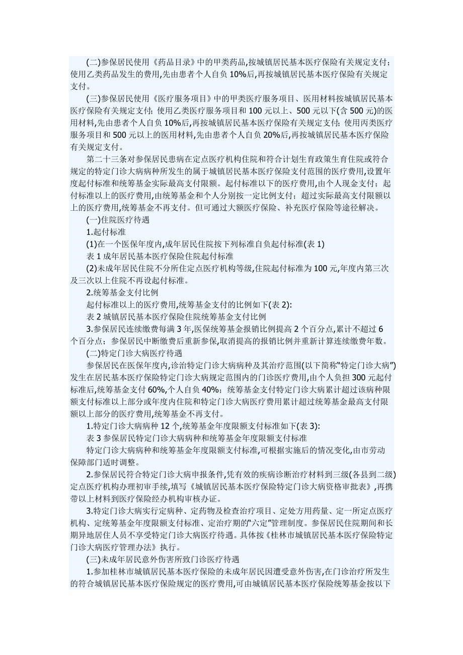 桂林市城镇居民基本医疗保险指南_第5页