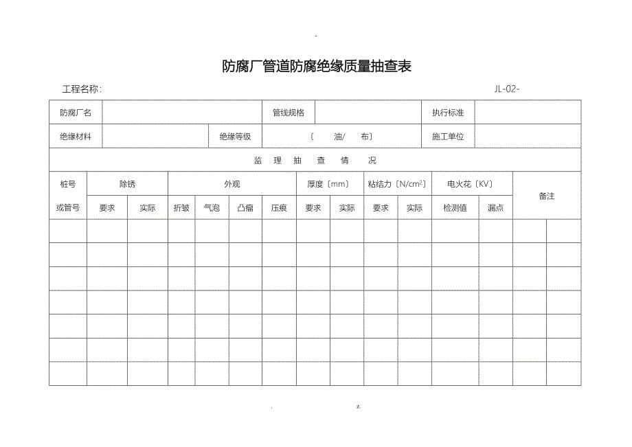 监理现场用表城市天然气管道_第5页