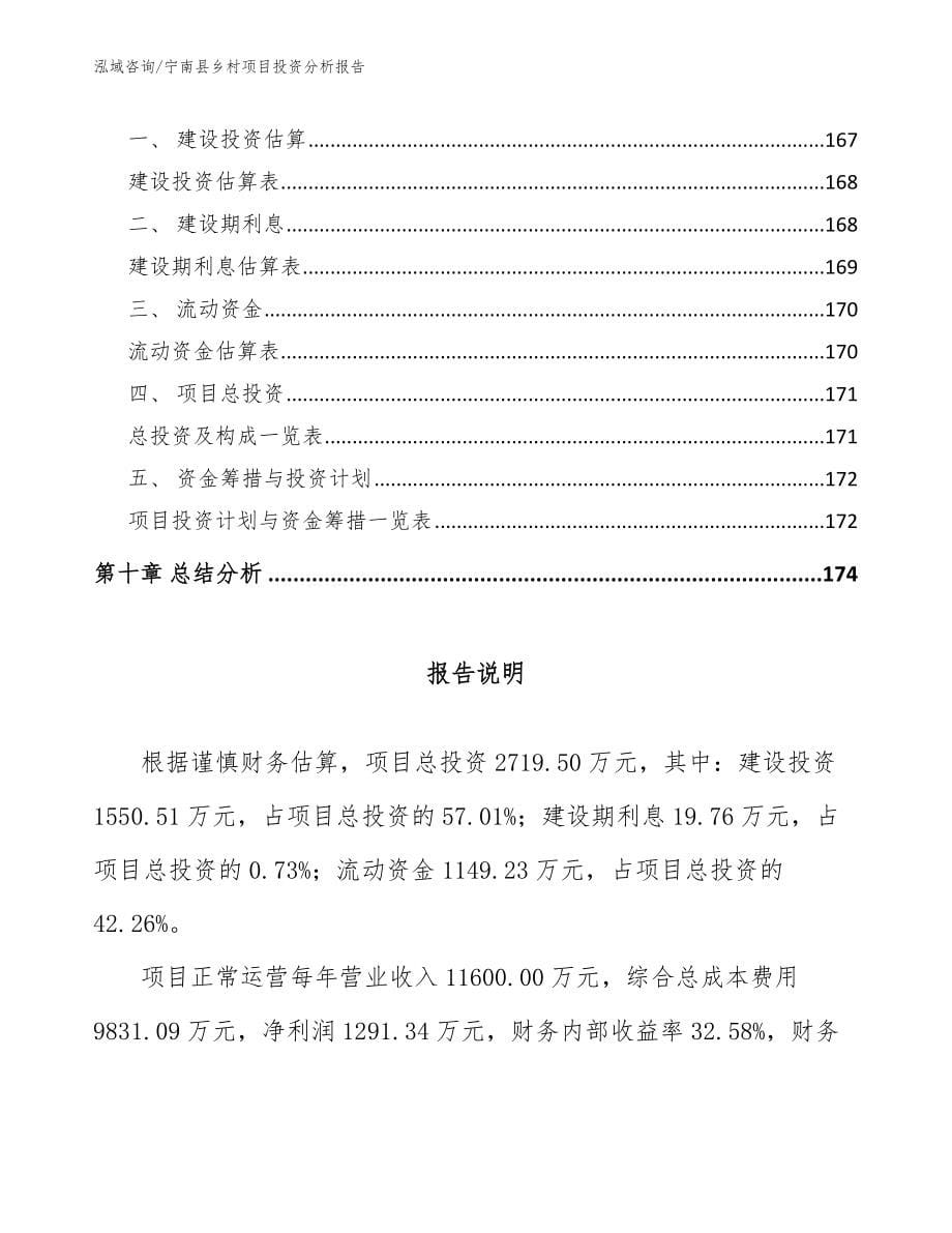 宁南县乡村项目投资分析报告范文模板_第5页