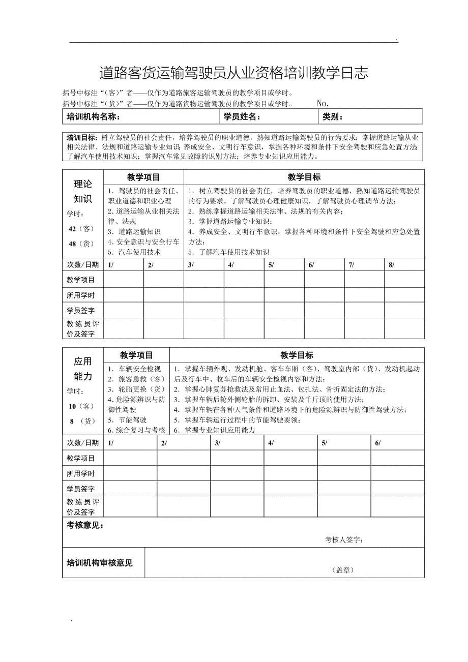 道路运输从业资格证培训教学大纲_第5页