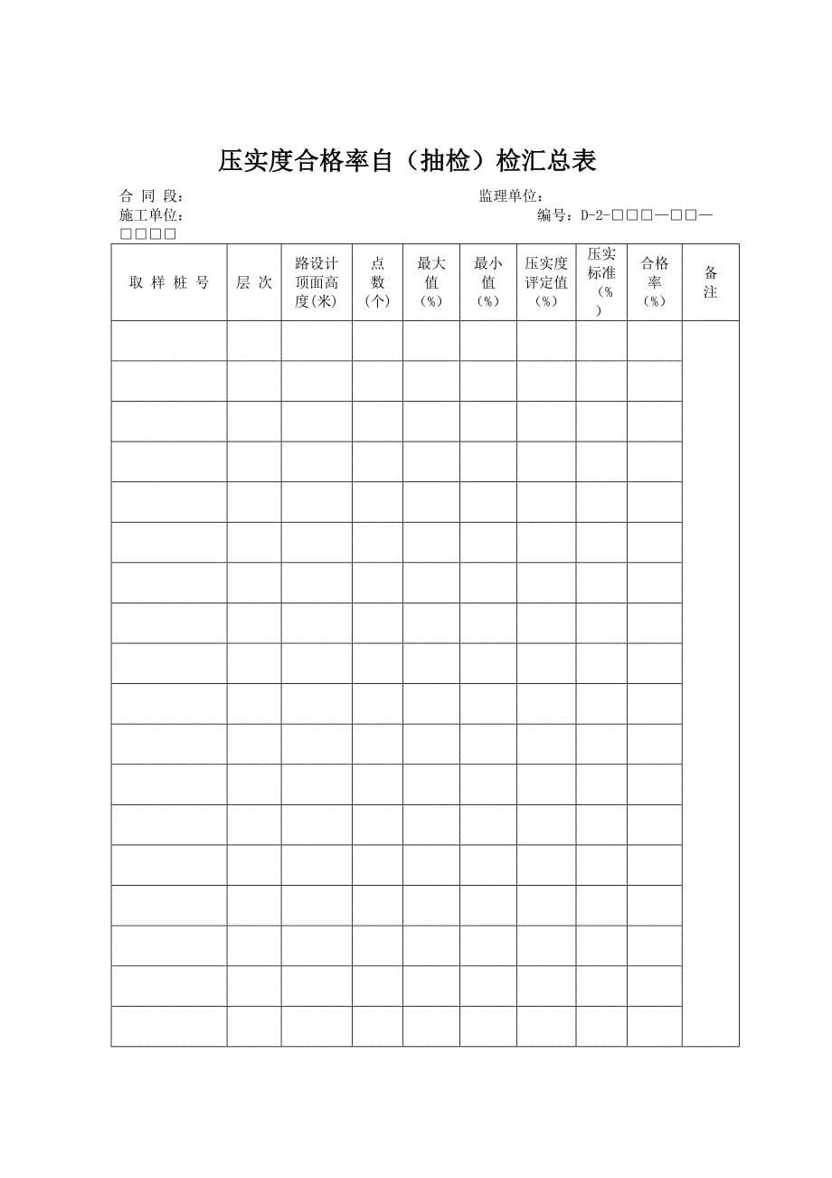 公路工程汇总表格_第5页