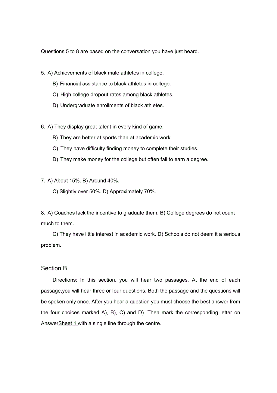 2017年6月大学英语六级真题第一套试卷及答案_第3页