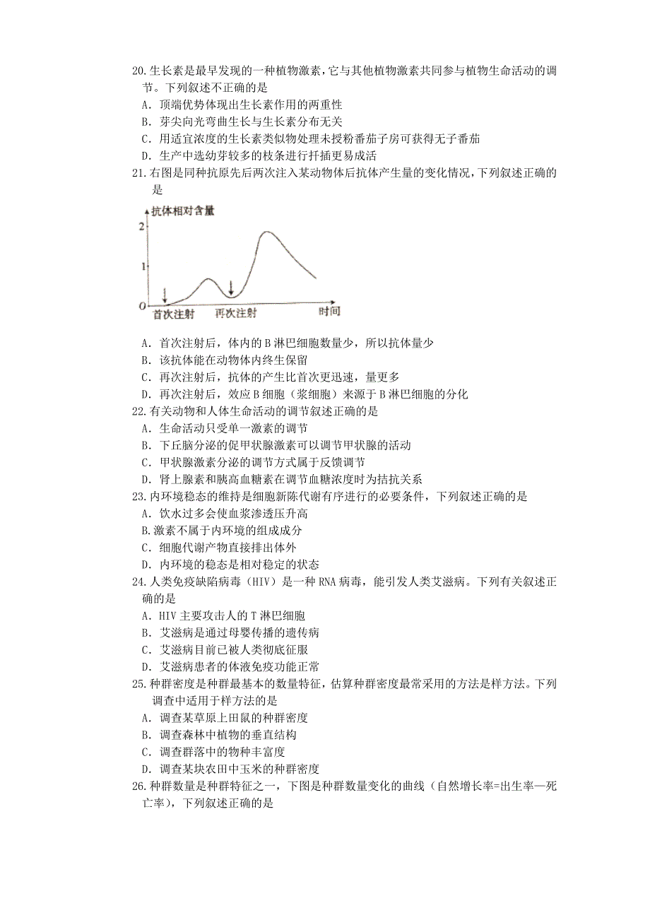 2022年高中生物复习题1 新人教版选修3_第4页