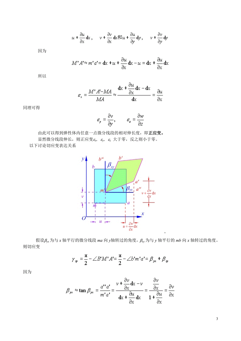 1.11 位移分量与应变分量 几何方程_第3页