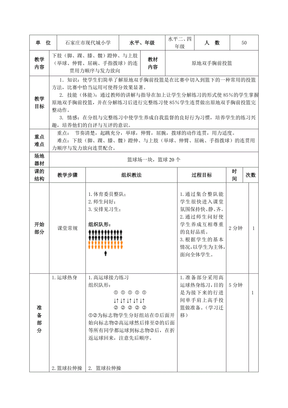 《原地双手胸前投篮》教学设计[37]_第4页