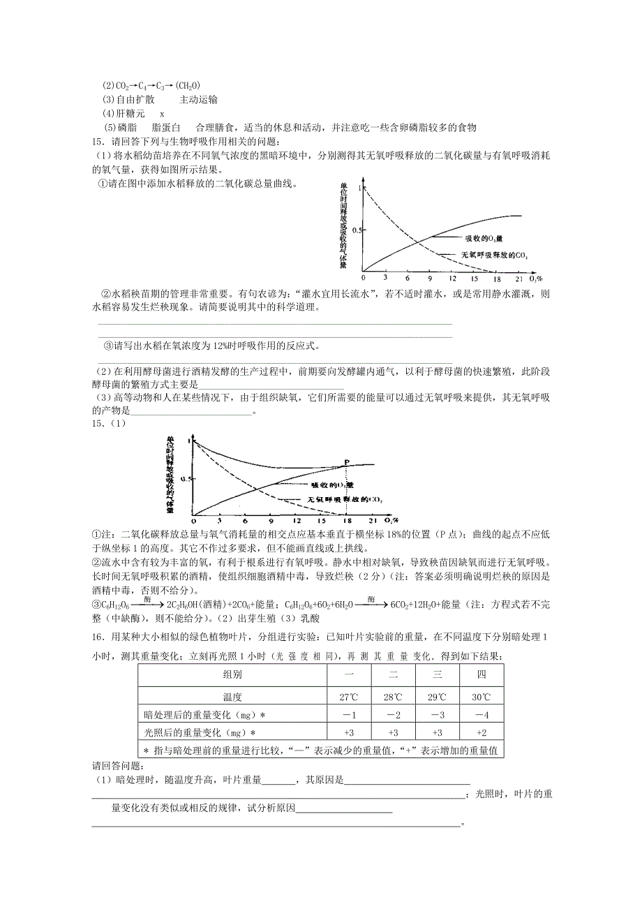 2010年高三生物光合作用与呼吸作用测试题.doc_第4页