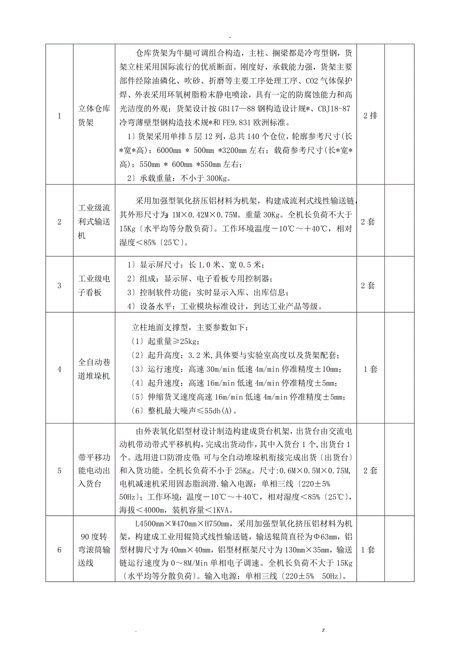 供应链一体化物流实训中心采购设备清单_第2页