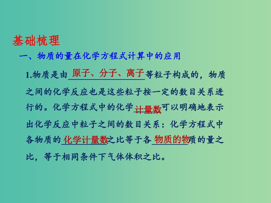 高中化学 专题3.1.3 物质的量在化学方程式计算中的应用课件 新人教版必修1.ppt_第3页