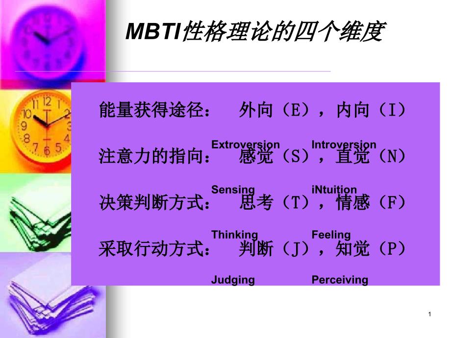 MBTI性格理论的四个维度ppt课件_第1页