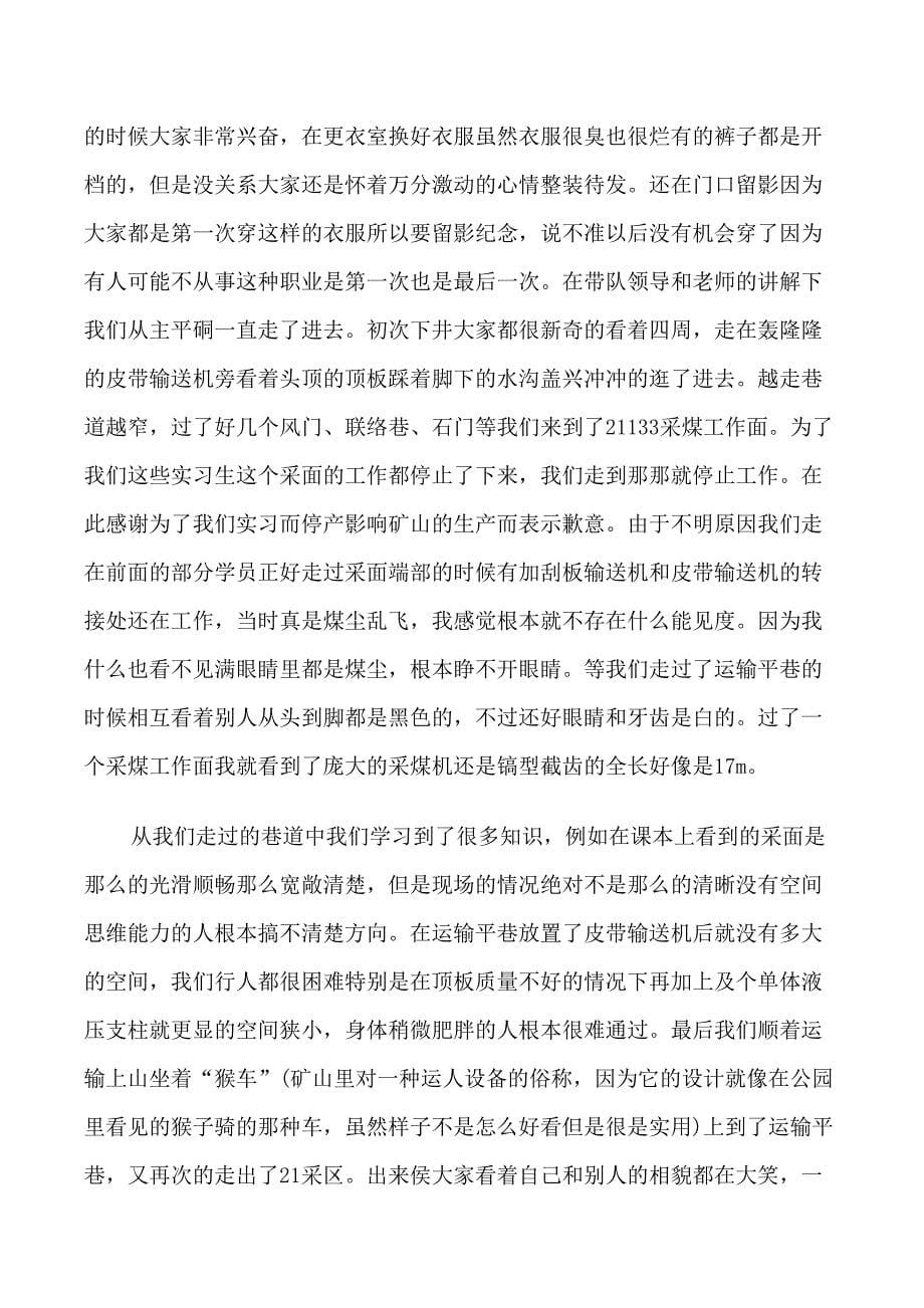 采矿认识实习心得体会_第5页