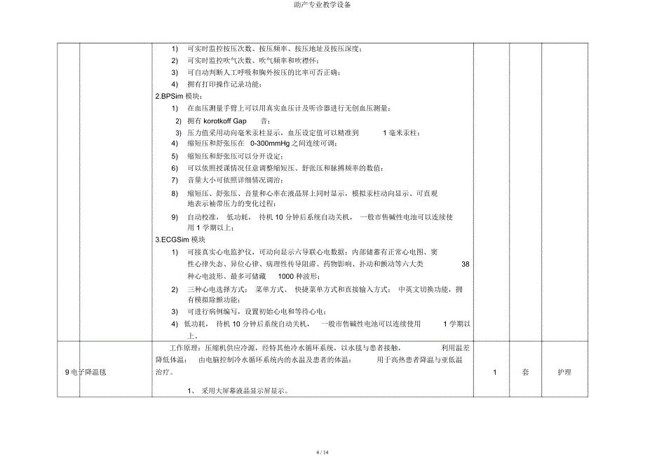 助产专业教学设备.docx_第4页