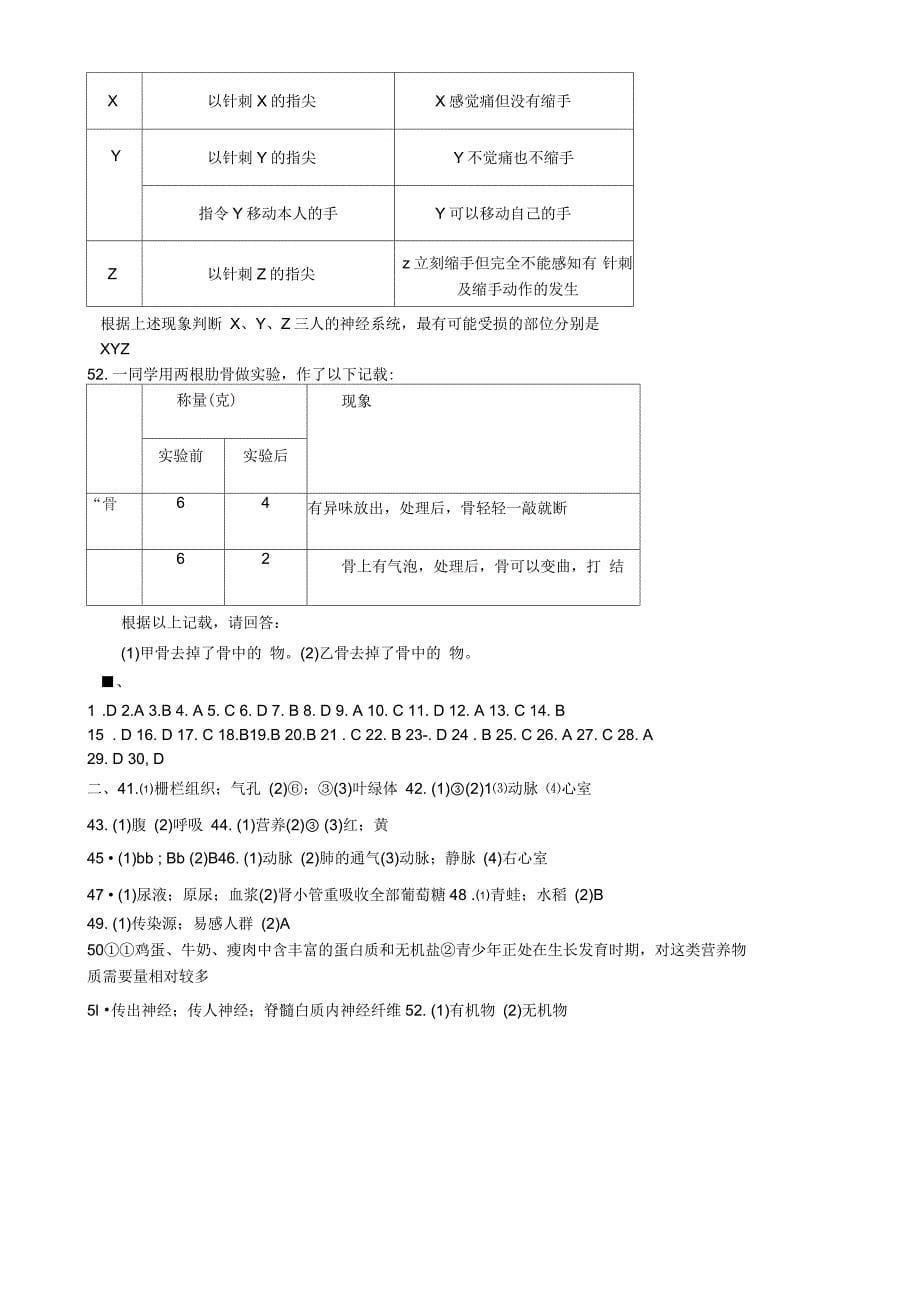 初中生物会考模拟试题_第5页