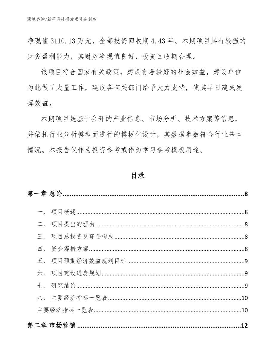 新平县硅研发项目企划书【模板范文】_第3页