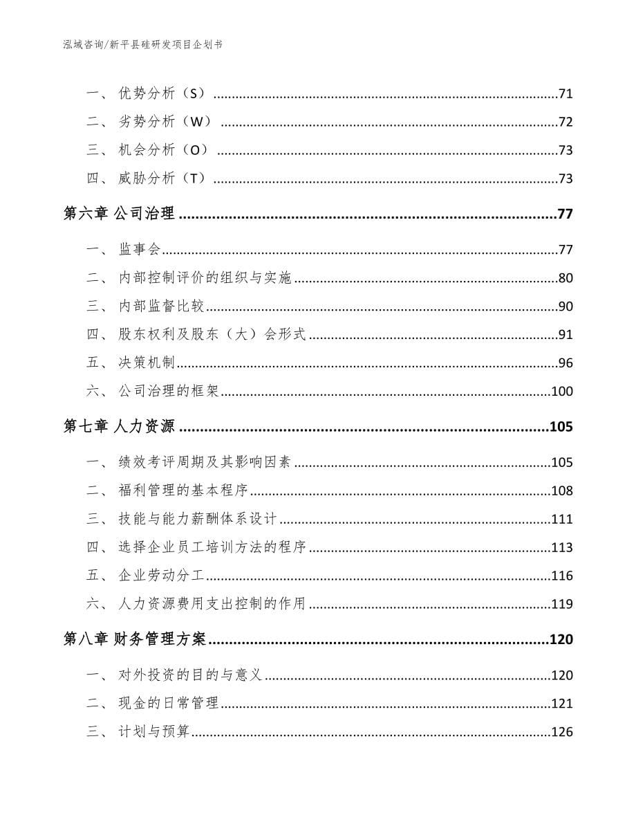 新平县硅研发项目企划书【模板范文】_第5页
