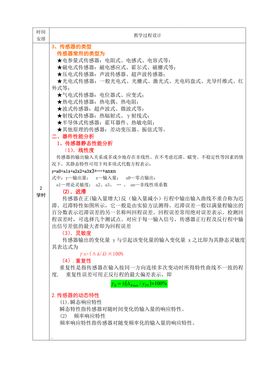 电信传感器原理与应用授课教案_第3页