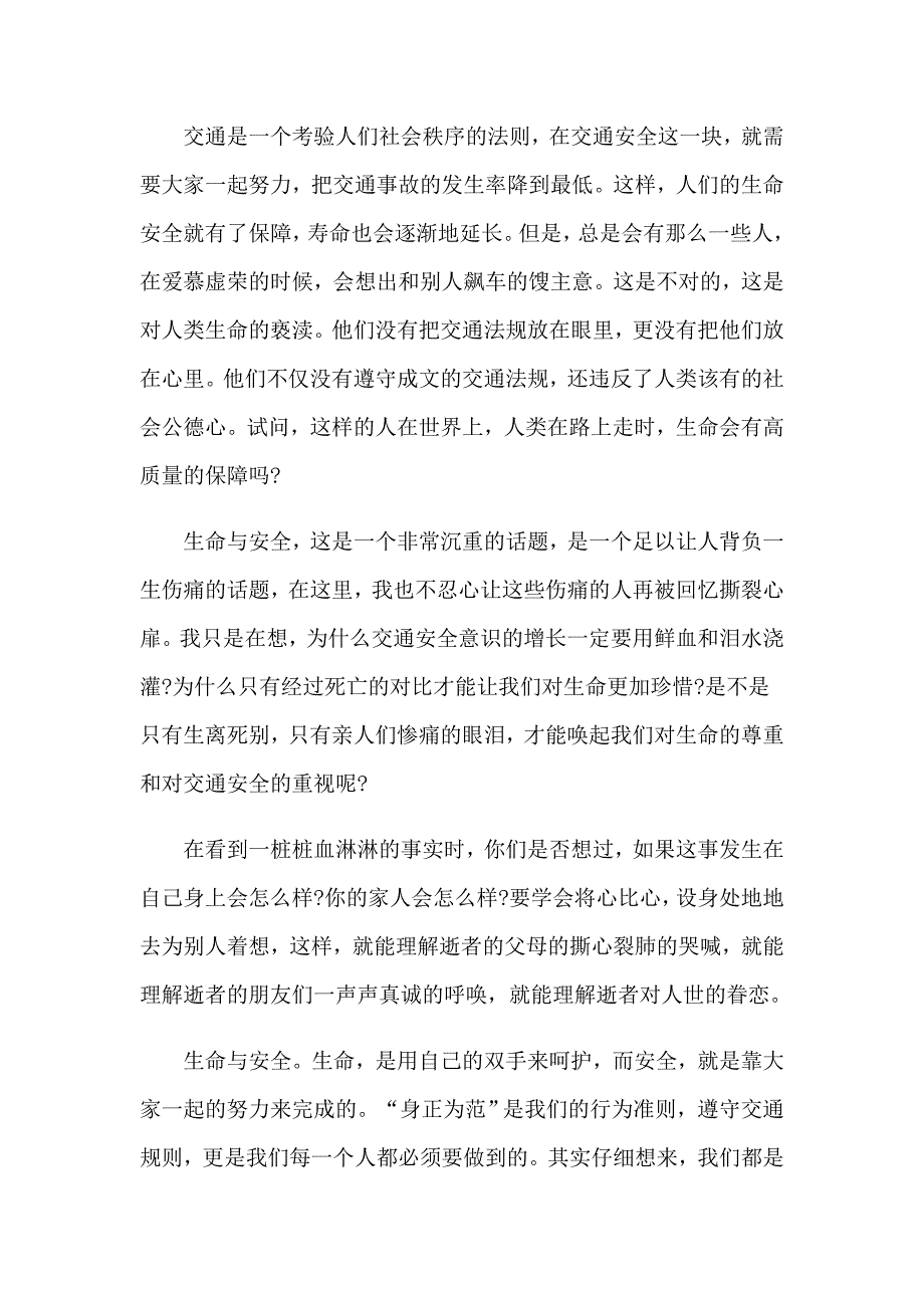 交通安全班会主题发言稿_第3页