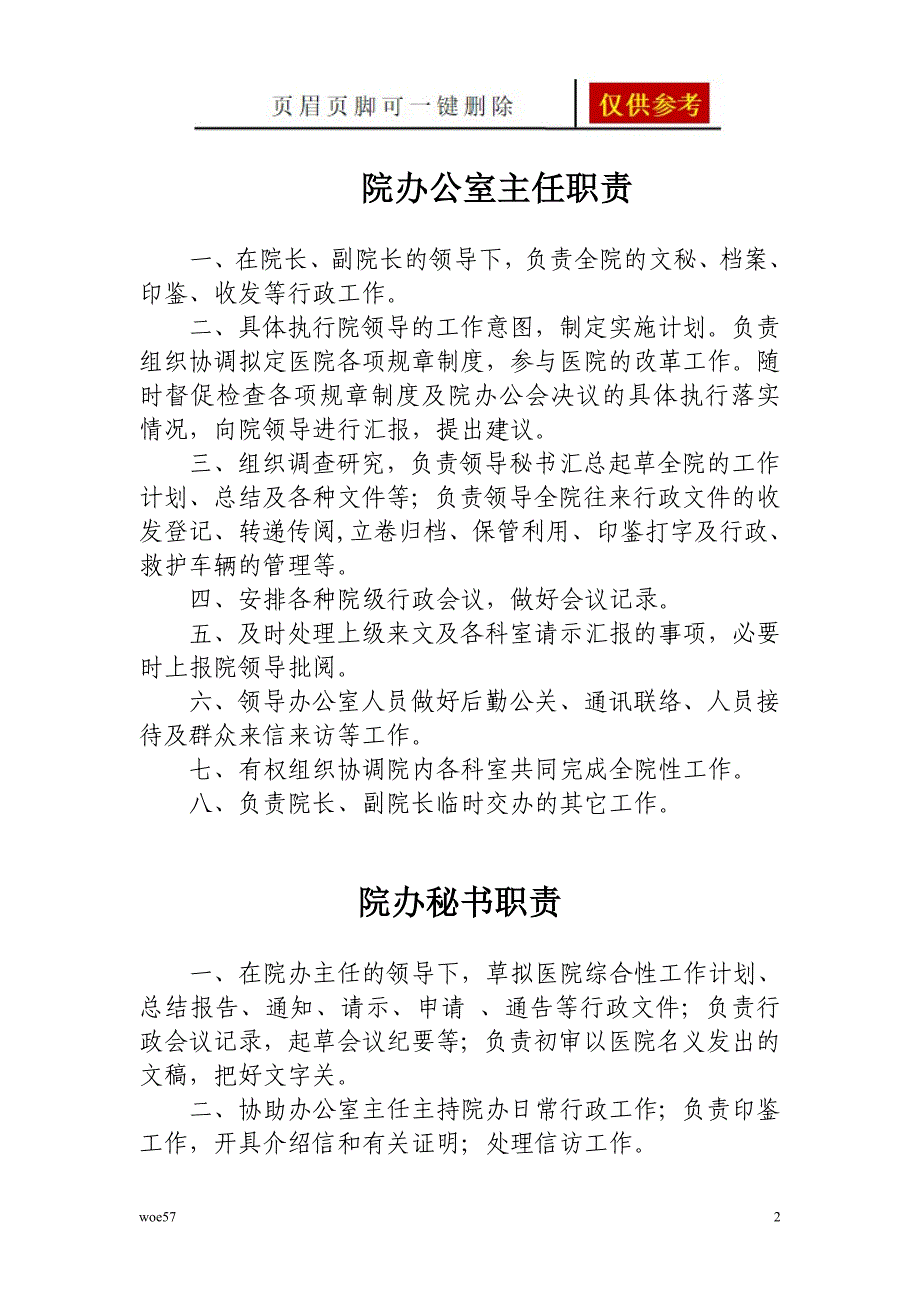 医院办公室工作职责优质材料_第2页