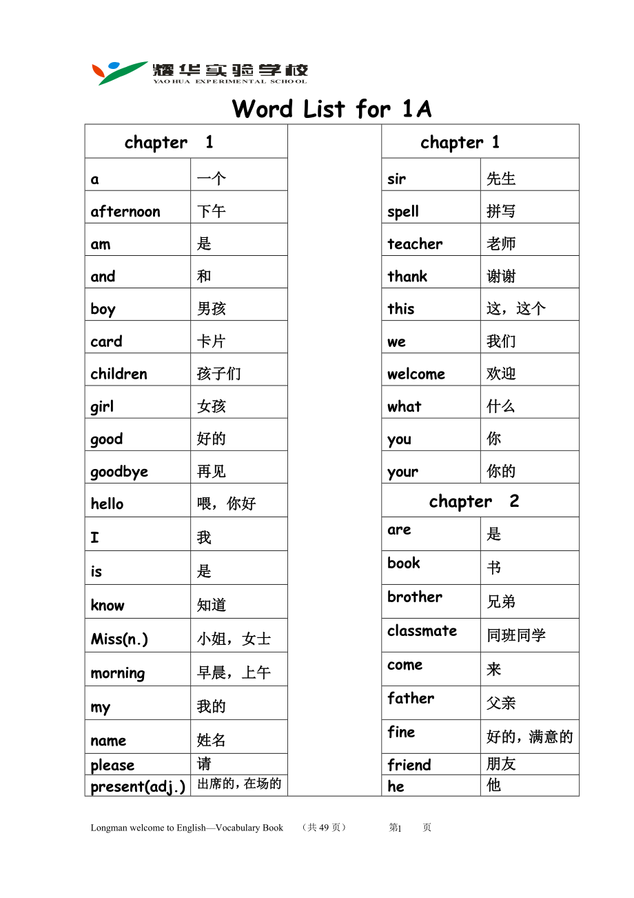 朗文1A-6B单词考级汇总.doc_第1页