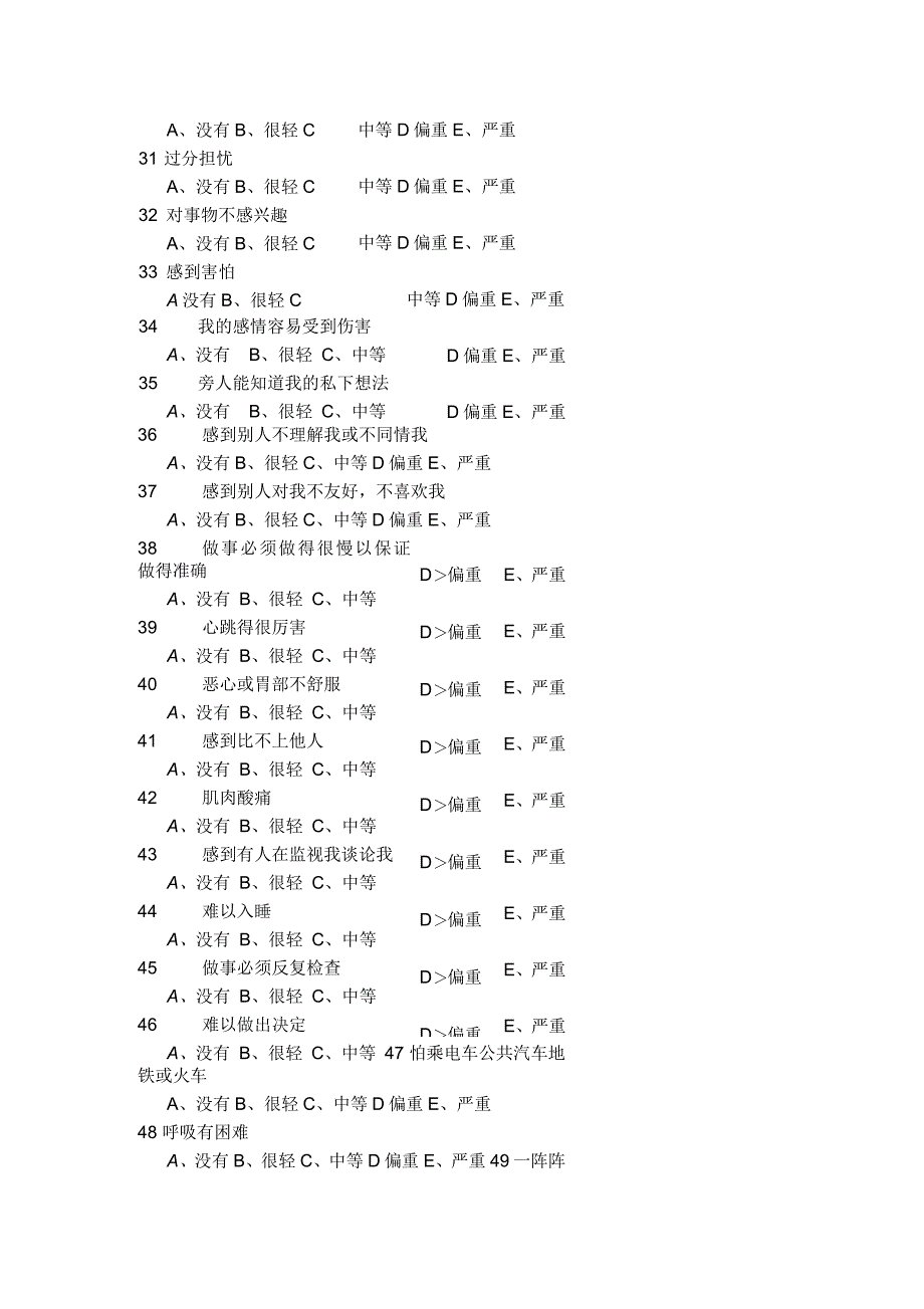 SCL90心理健康临床症状自评量表_第3页