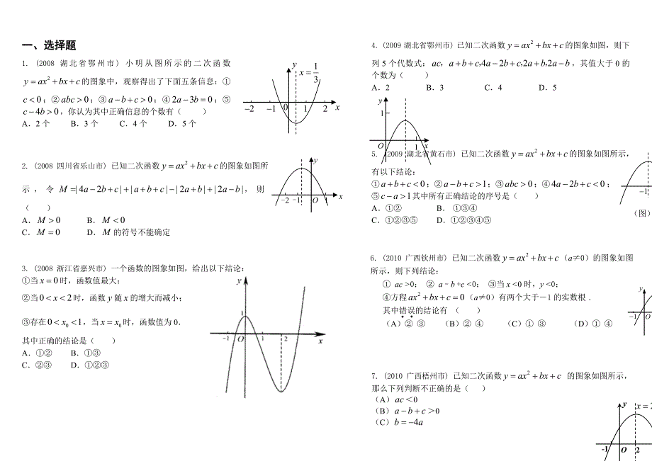 二次函数系数符号问题.doc_第1页