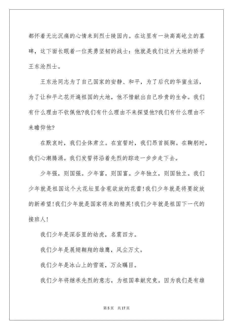 少年强则国强演讲稿范文锦集9篇_第5页
