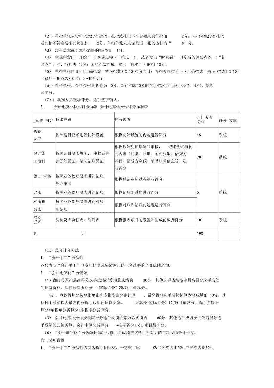 全国职业院校技能大赛会计组规程_第5页