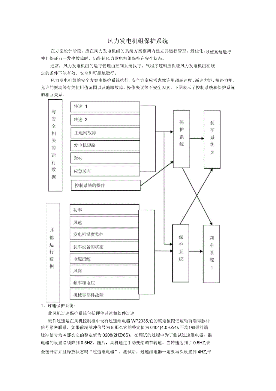 风力发电机组安全保护系统_第1页