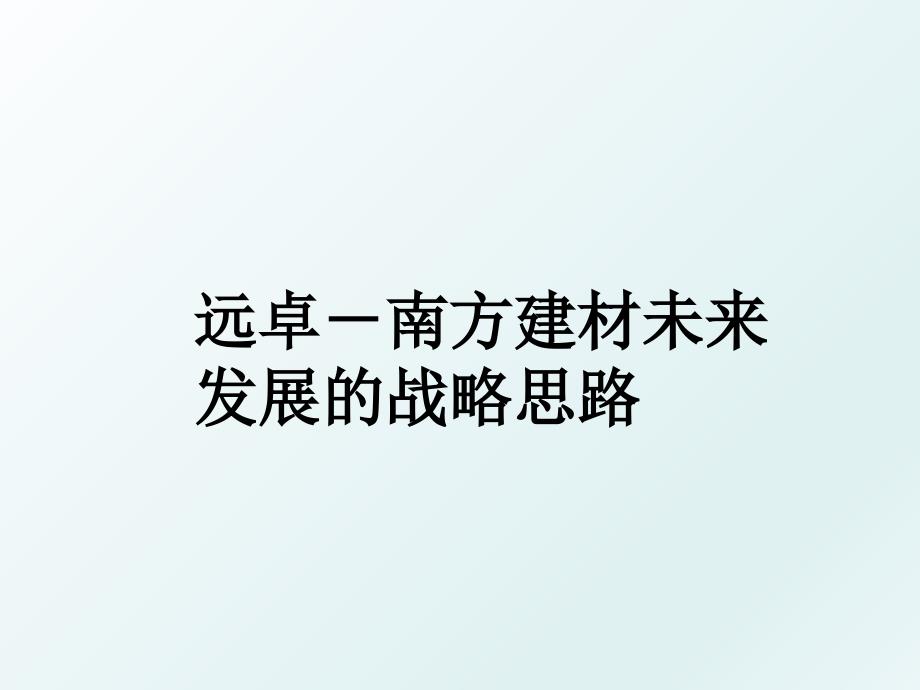 远卓南方建材未来发展的战略思路_第1页